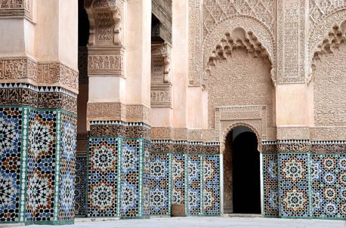 Ali Ben Youssef Madrassa in Marrakesh, Morocco.This is a very old Koran school.